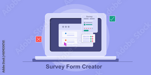 No code survey form builder enable user to design feedback forms with drop and drag components. 