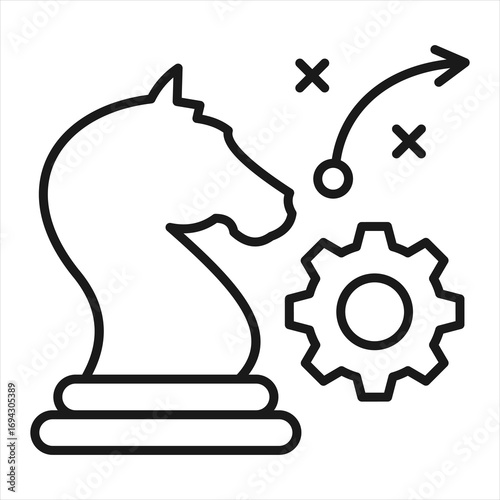 Strategy Outline Icon Vector Illustration