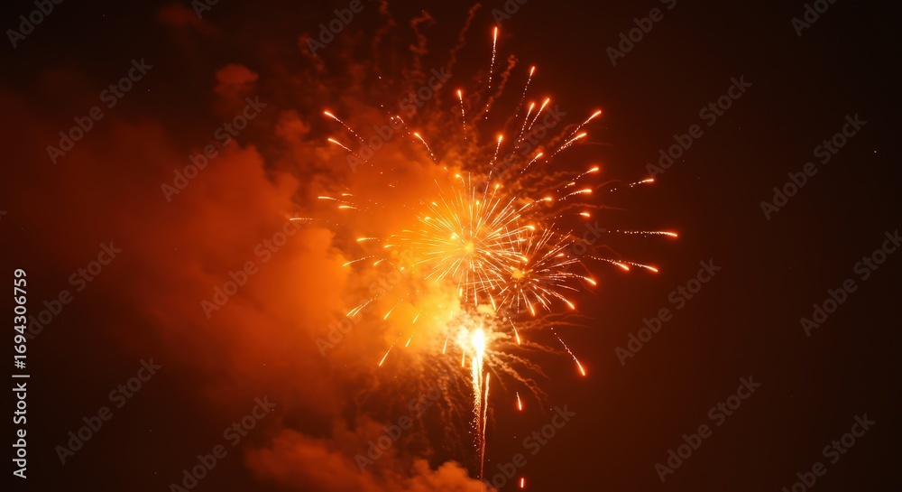 Fototapeta premium Fiery Fireworks Display