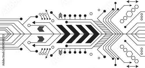 Abstract Technology Elements Vector with Geometric Shapes and Innovation Concept