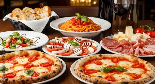 Italian Food with Pizza, Pasta, and Dinner.