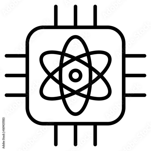 Quantum Computing Outline Icon
