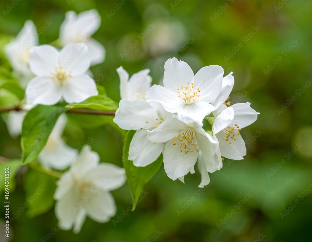 Obraz premium Delicate white flowers in bloom