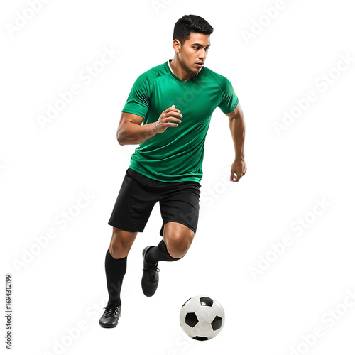 Soccer player isolated on transparent background