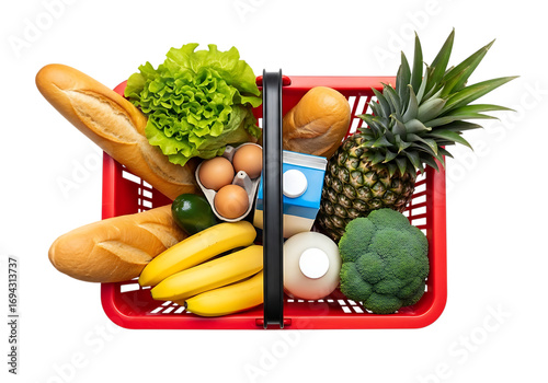 Grocery basket isolated on transparent background