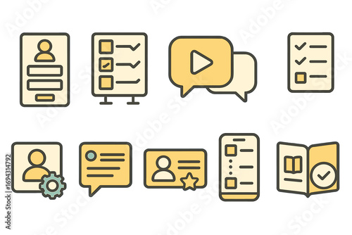 Interface, ui flat icon set. app, web elements, ux collection for developers