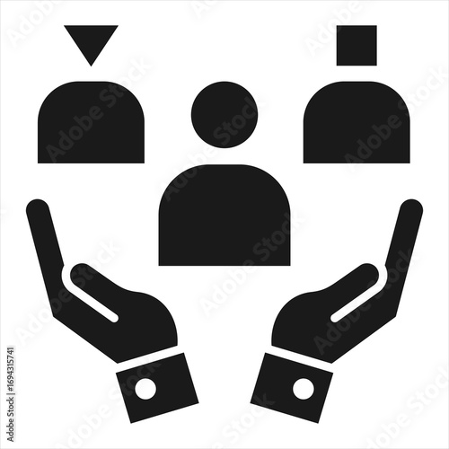 Workplace Diversity Glyph Icon Vector Illustration