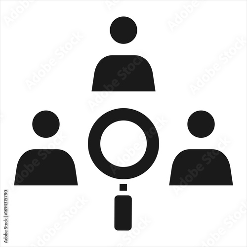 Recruitment Process Glyph Icon Vector Illustration