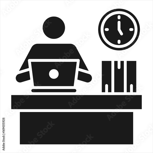 Office Secretary Glyph Icon Vector Illustration
