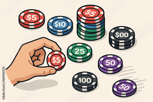 Casino and gambling filled icon set. chips, cards, dice, symbols collection