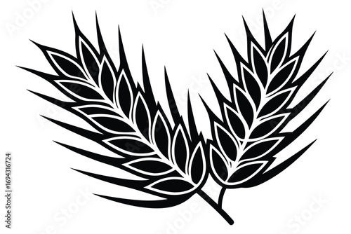 wheat stalk vector icon