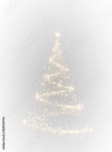 Christmas tree background with black tree branch, decorative design, festive doodle elements and green forest greeting illustration.