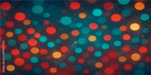 Christmas lights abstract background with glowing colorful bokeh and festive decoration