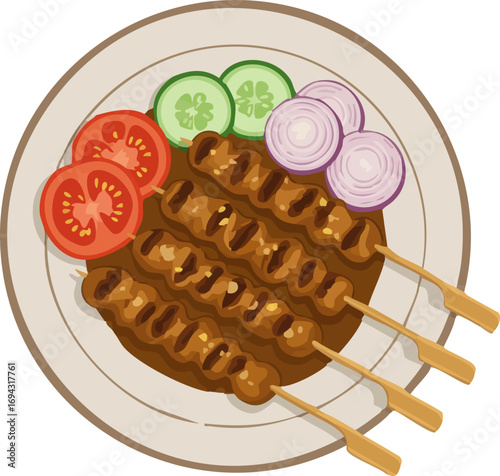 Simple Satay Skewers Icon