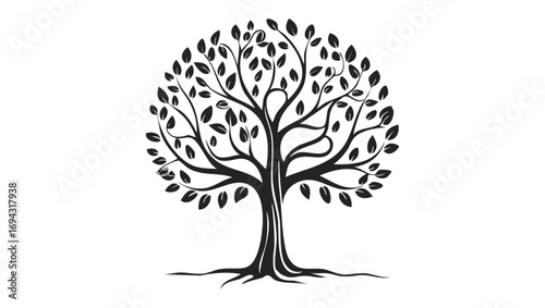 Elegant Stylized Tree Illustration Symbolizing Nature, Growth, and Enduring Life
