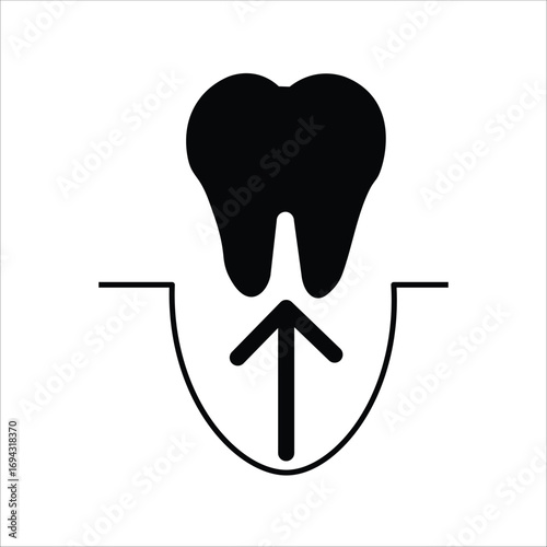 tooth extraction icons. simple solid vector