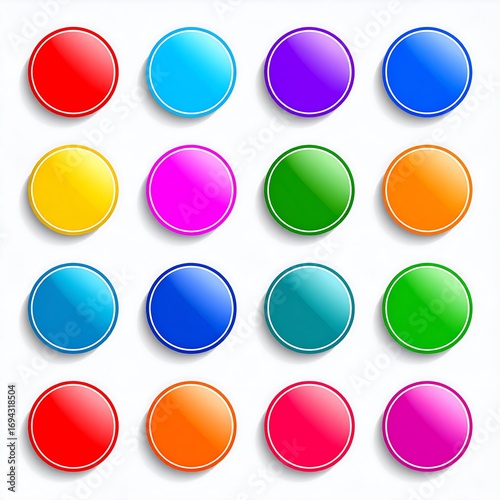 Free Download Colorful round buttons on white background - GFXLoad