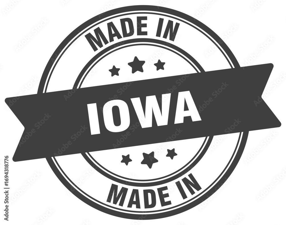 Fototapeta premium Made in Iowa round sign. Made in Iowa stamp.