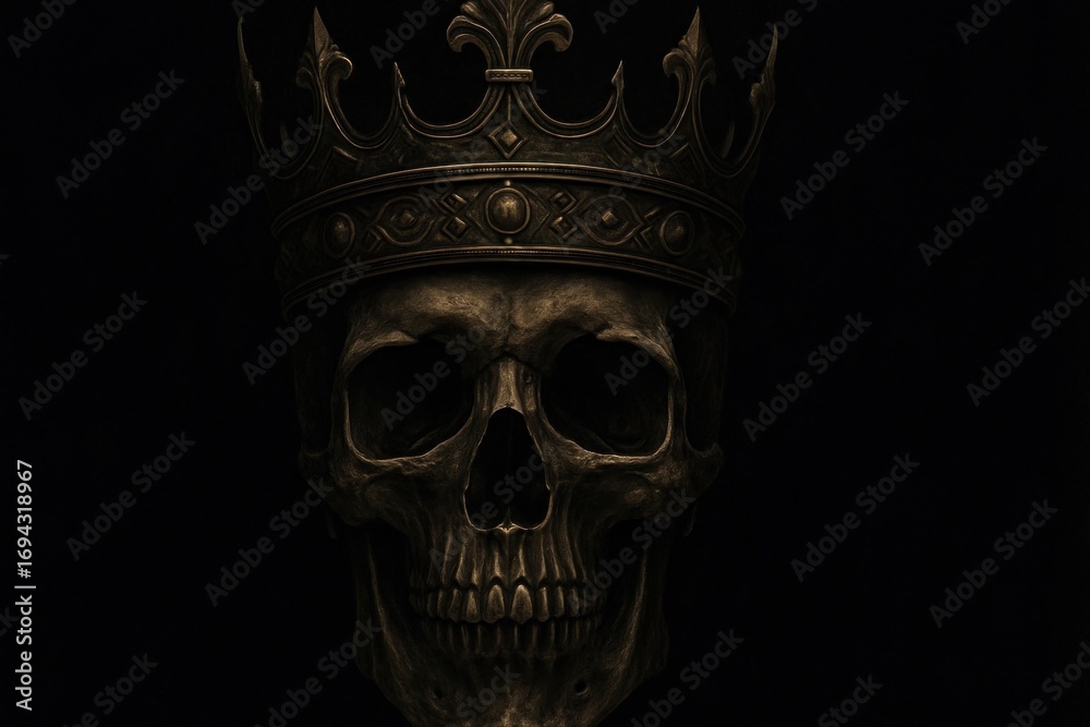 Fototapeta premium Dark regal skull illustration