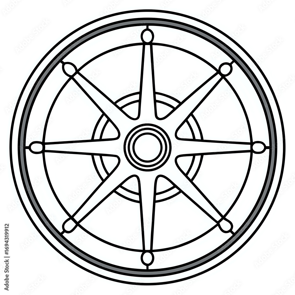 Naklejka premium wheel ,illustration outline isolated on white background