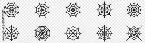 Spiderweb set. Spiderweb. Cobweb icon collection. Spiderweb icon set. Spider's web icons. Vector Illustration. EPS 10