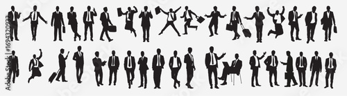 business silhouette set vector illustration