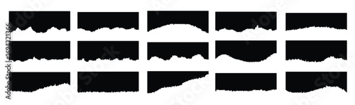 collection of torn ripped paper sheets vector illustration