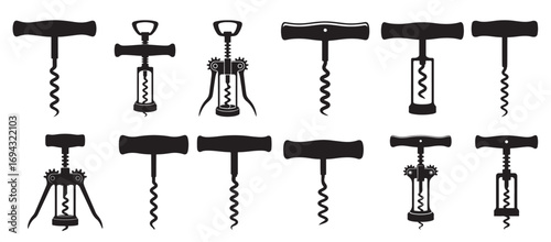 corkscrew silhouette vector illustration
