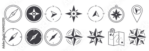 compass rose navigation cartography travel explore equipment vector illustration