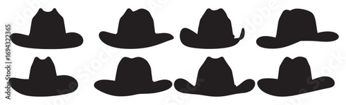 cowboy hat silhouette white background