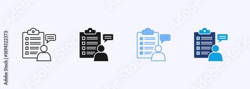 Employee Evaluation Icon Collection Set Multiple Style