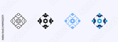 Team Collaboration Icon Collection Set Multiple Style