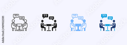 Job Interview Icon Collection Set Multiple Style