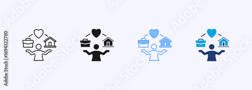 Work Life Balance Icon Collection Set Multiple Style