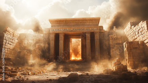Ancient Jewish temple was destroyed; mourning day was Tish B'Av, the ninth day of Av