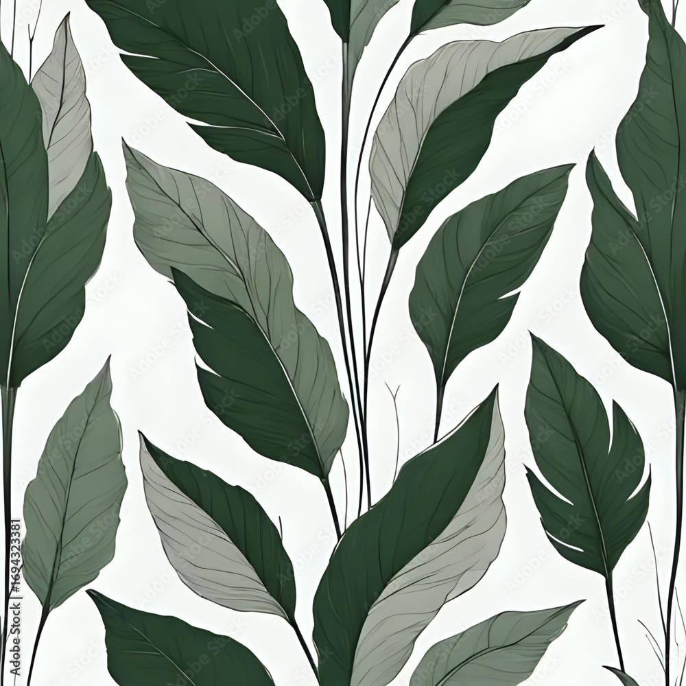 Fototapeta premium seamless pattern with leaves