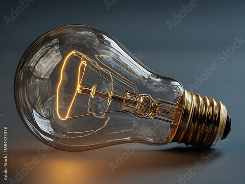 light bulb on black background