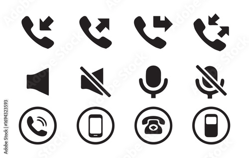 Phone Call and Communication Icons for Digital and Mobile Use