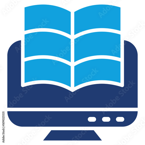 E-Learning Flat Blue Icon