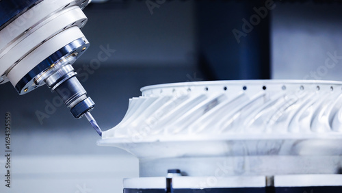 Photos Producing precision turbine wheel part with five axis arm CNC machine