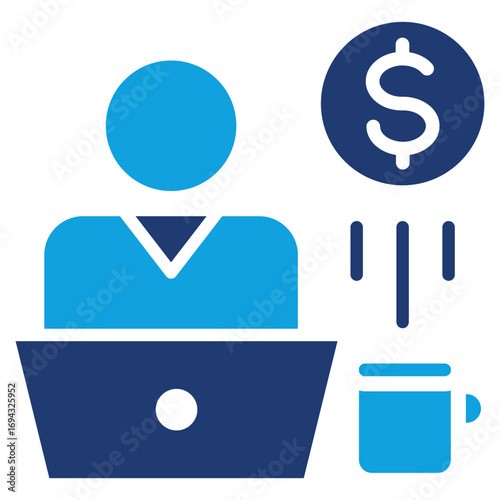 Freelancing Flat Blue Icon
