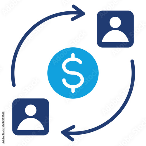 Gig Economy Flat Blue Icon