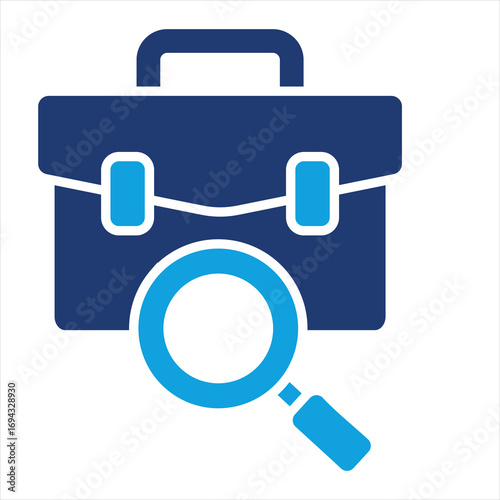 Job Profession Flat Blue Icon Vector Illustration