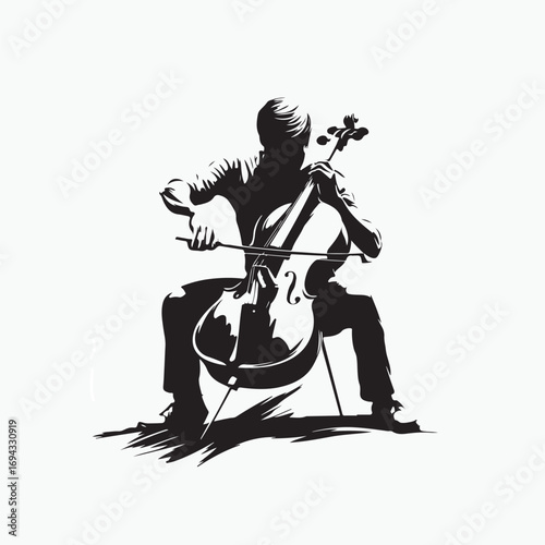 man playing the cello