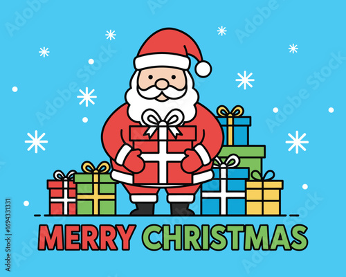 Festive Season: A jolly figure dressed in festive attire, with a sack of gifts for all the good girls and boys during the most wonderful time of the year!