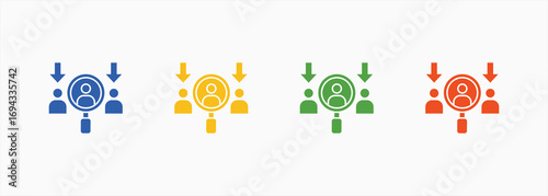 Recruitment Resources Icon Collection Set Color Multiple Style
