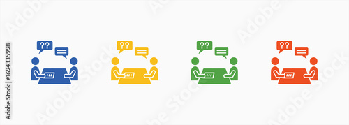 Counseling Icon Collection Set Color Multiple Style