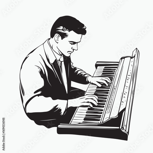 man playing piano
