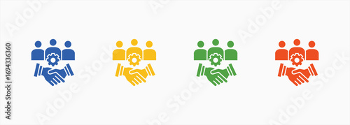 Teamwork Icon Collection Set Color Multiple Style
