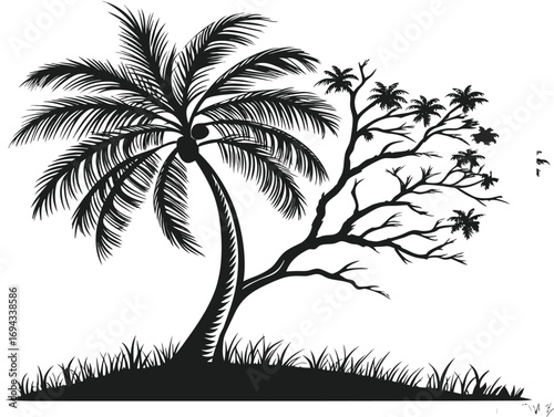silhouette of palm tree